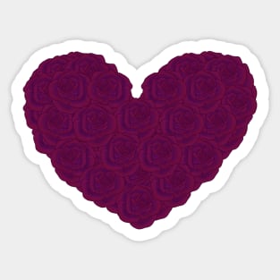 Purple rose heart Sticker